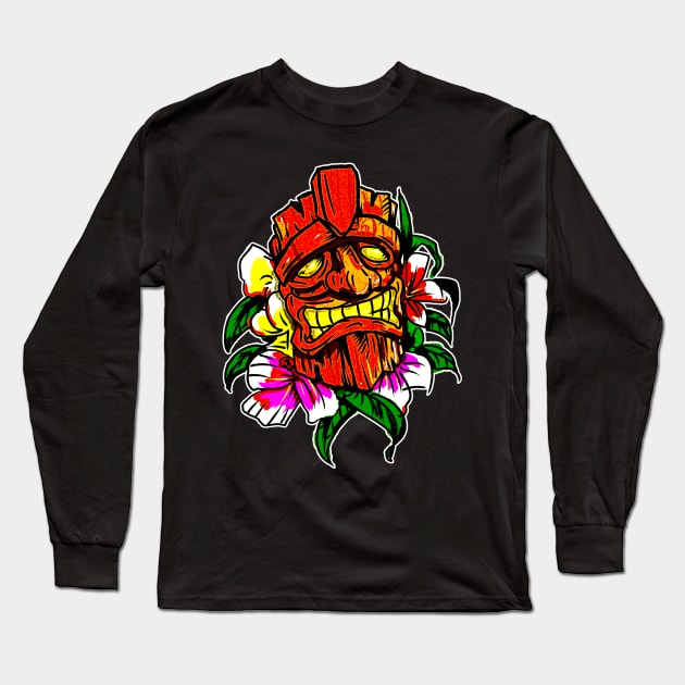 Red Tiki of Summer Long Sleeve T-Shirt by silentrob668